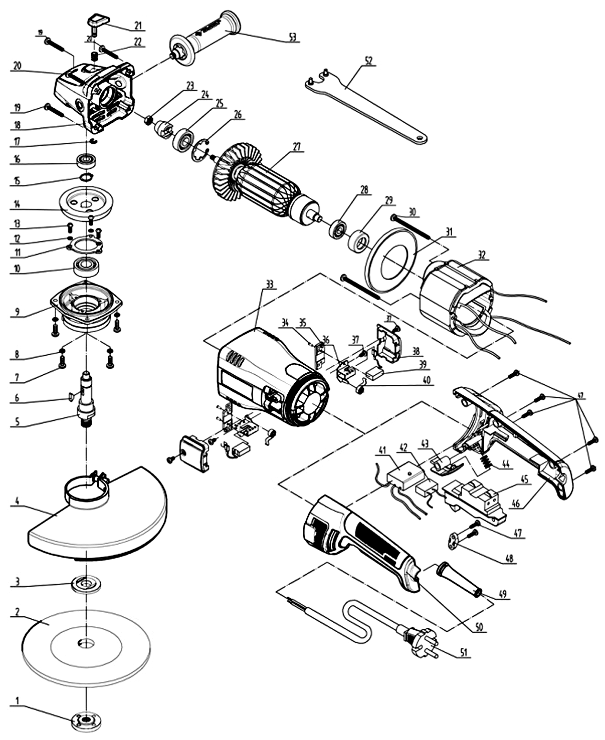 Инструмент [УШМ-230-2100 ПМ3] - разборная схема